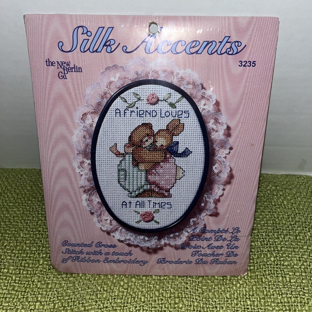 Silk Accents Berlin Counted Cross Stitch Kit FRAME A Friend Loves At All Times